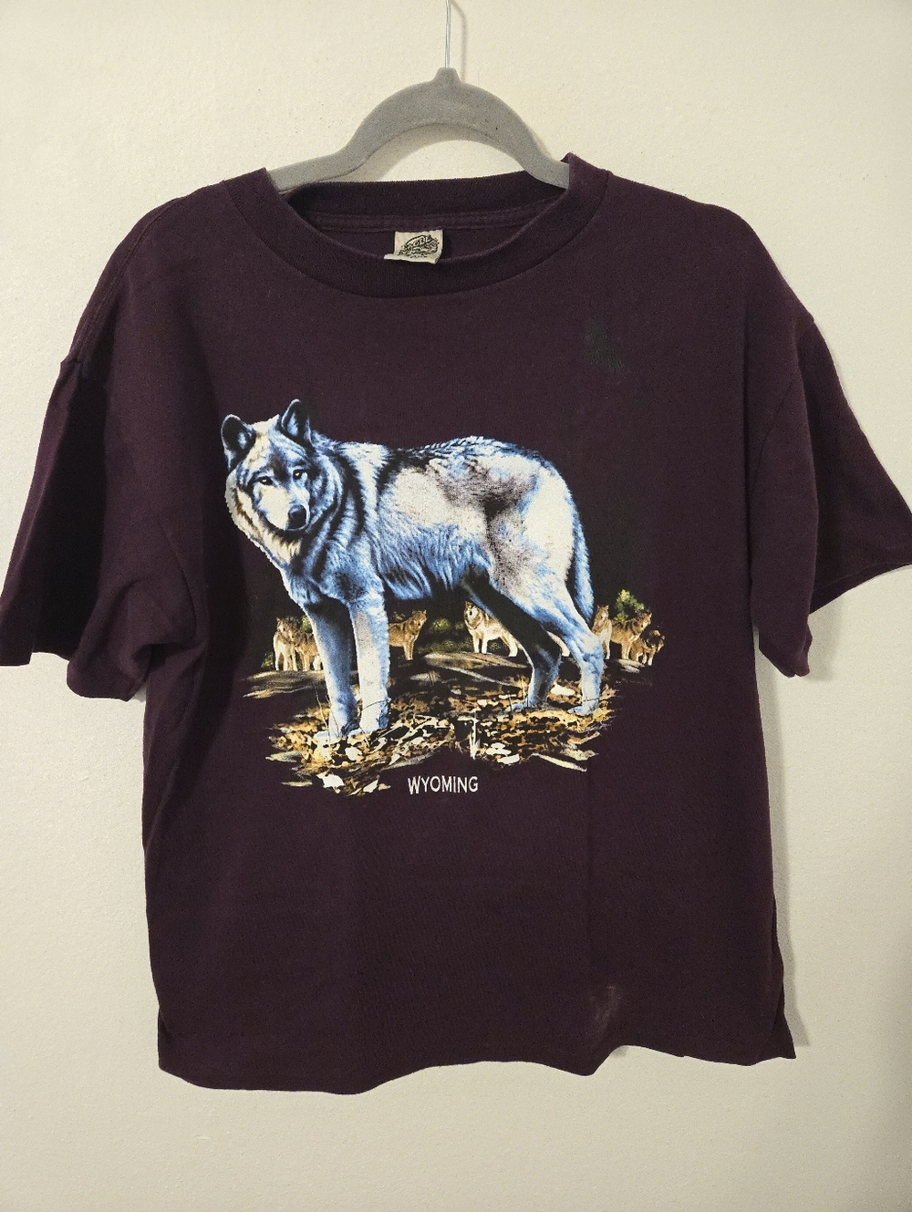 Vintage 1990s Eagle Wyoming Wolf T shirt Mens Large USA